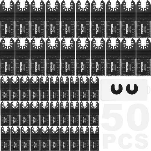 Vevor 50Pcs Oscillating Saw Blades, Universal Quick Release Multitool Tool Blades