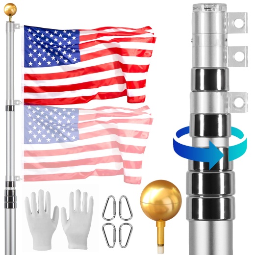 Vevor 30Ft Telescoping Flag Pole Kit