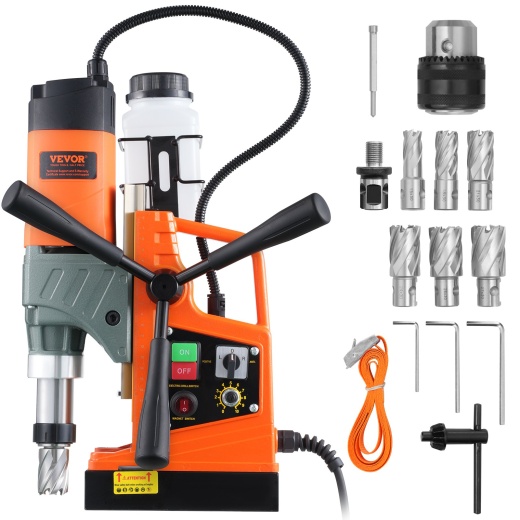 Vevor Magnetic Drill, 1450W 2" Boring Diameter, 12800N Portable Electric Mag Drill Press