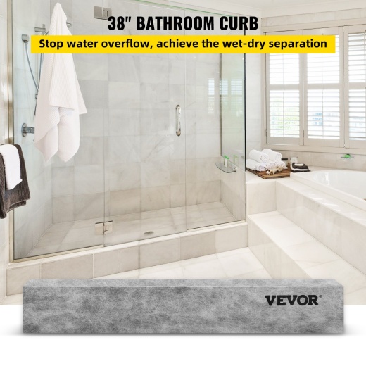 Vevor Shower Curb - 38'' X 4'' X 6'' Waterproof XPS Foam Curb for Bathroom Decoration