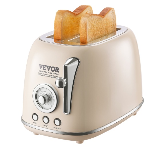 Vevor Brushed Stainless Steel Toaster, 2 Slice, 825W - Perfect for Toasting Bread, Bagel, Waffle