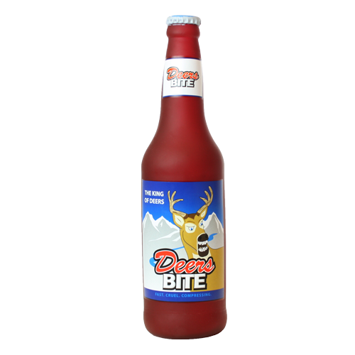 Silly Squeaker Beer Bottle Deers Bite