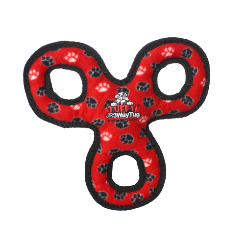 Tuffy Jr 3Waytug Red Paw - The Ultimate Chew Toy for Small Breed Dogs