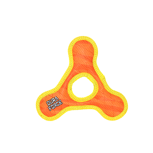 Duraforce Jr Trianglering Tiger Orange-Yellow - A Durable and Engaging Chew Toy for Small Dogs