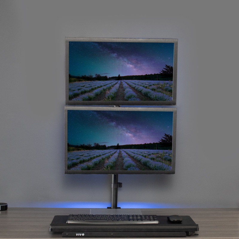 Dual Vertical Monitor Extra Tall Desk Mountcolor: Black