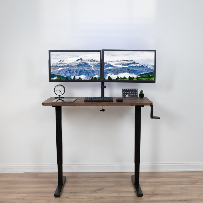 Compact Crank Height Adjustable Desk Frame
