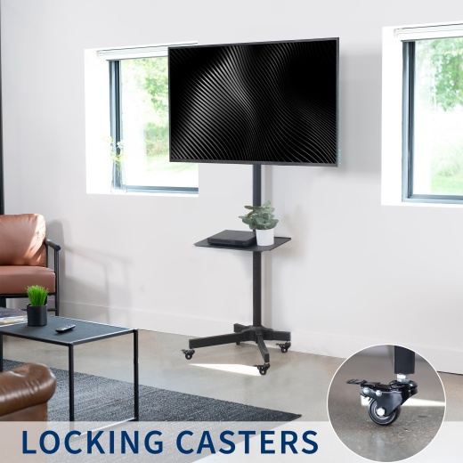 Black TV Cart for 13" to 60" Screens - VIVO STAND-TV04M