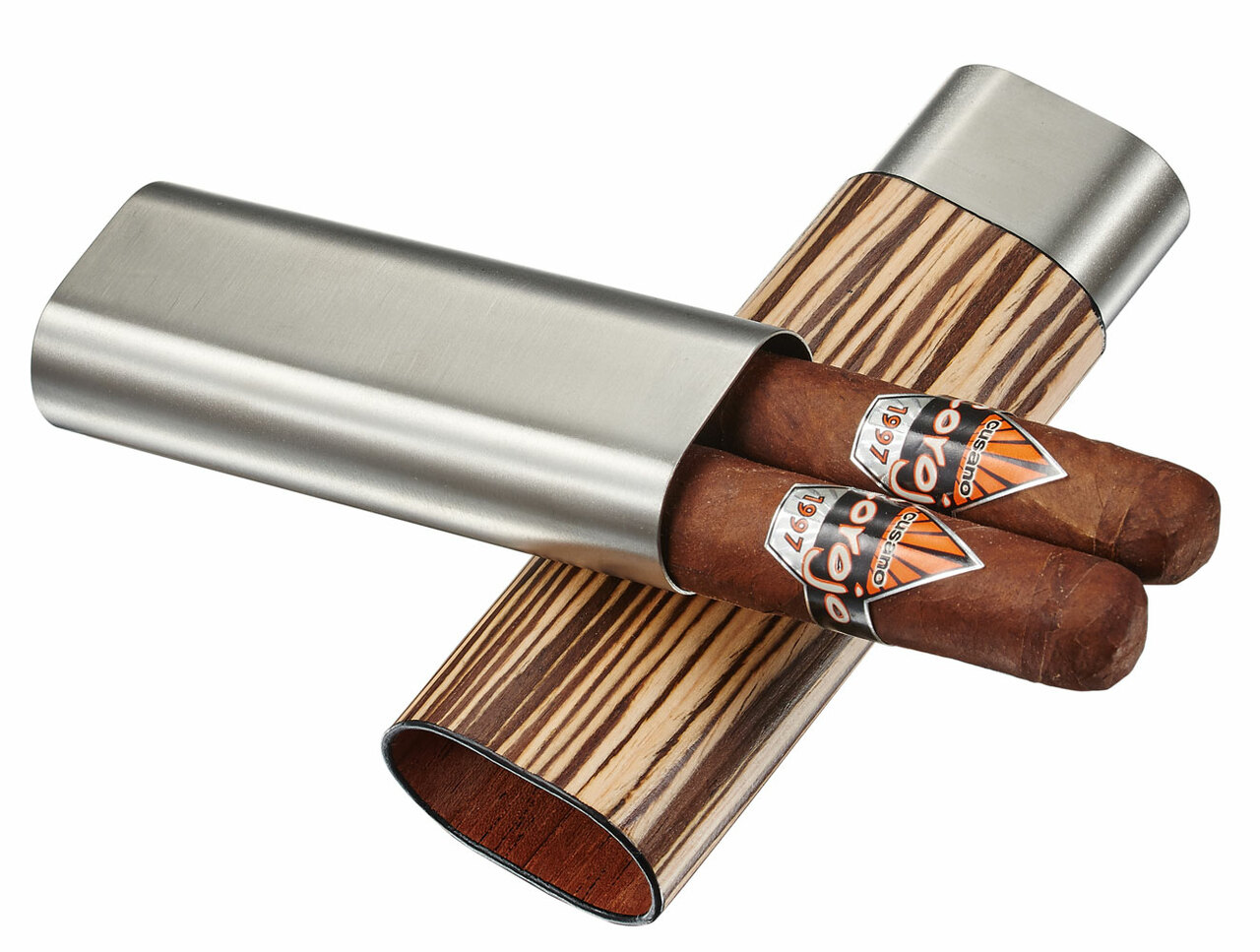 Visol Sigma Matte Black Finish Stainless Steel Cigar Tube