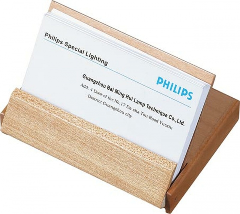 Limber Natural Maple Wood Desktop Business Card Case