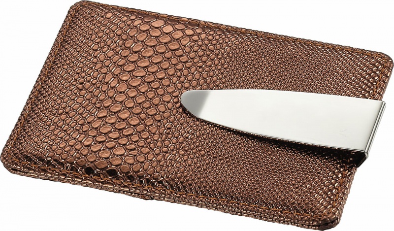 Visol Cobre Copper Snakeskin Leatherette Wallet Money Clip