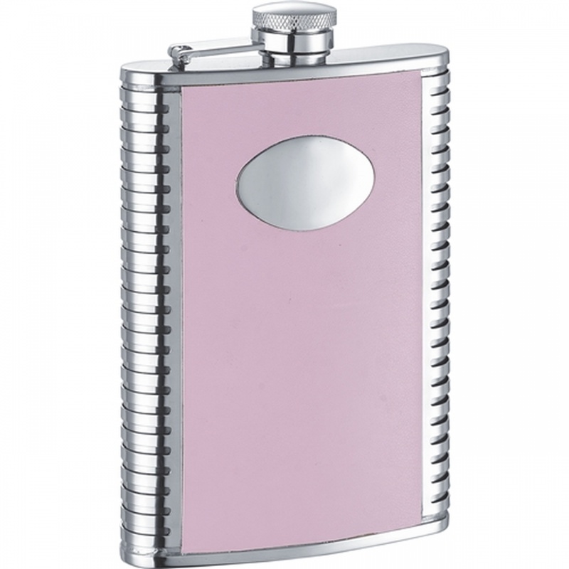 Visol Supermodel Pink Leather Hip Flask