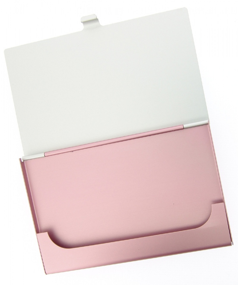 Pink Aluminum Business Card Case
