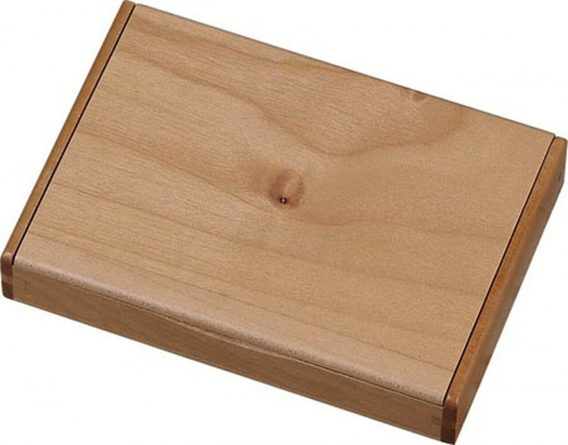 Arolla Natural Maple Wood And Rosewood Desktop Business Card Case