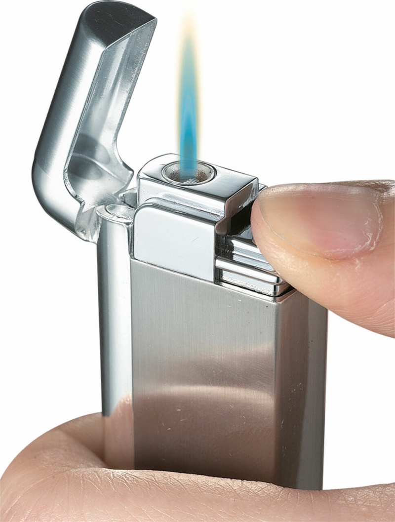 Visol Russo Satin Chrome Wind-Resistant Jet Flame Lighter