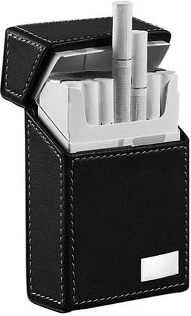 Visol Migo Black Leather Regular Size Cigarette Pack Holder