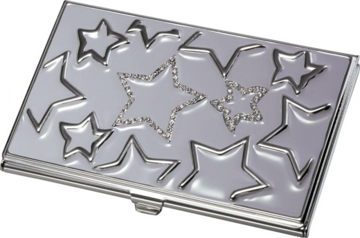 Visol Gabriela Lavender Stars With Purple Crystals On Business Card Case