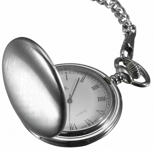 Visol Scipio Brushed Chrome Quartz Pocket Watch