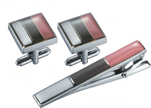 Visol Troy Cufflinks and Tie Bar Gift Set