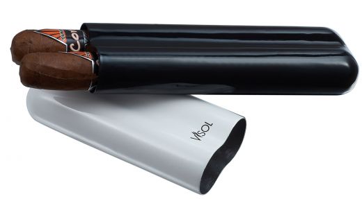 Visol Agent White & Black Carbon Fiber Cigar Case