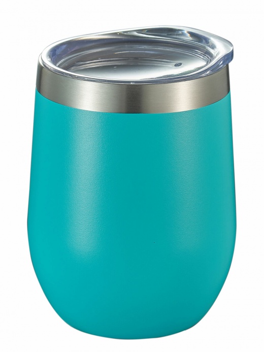 Visol Vino Teal Crackle Stainless Steel Double Walled Insulated Travel Mug