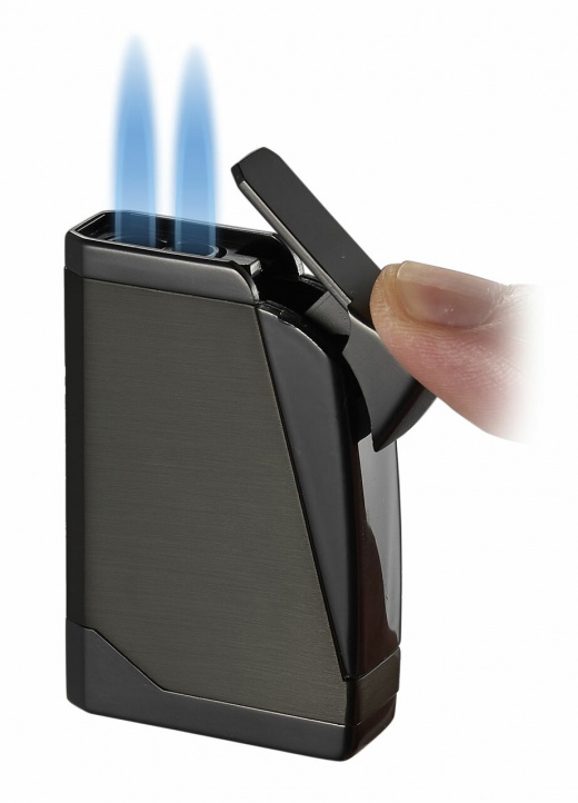 Visol Madrid Gunmetal Dual Torch Flame Cigar Lighter