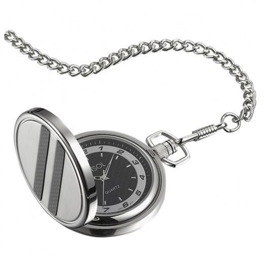 Visol Turbo Black Dial Carbon Fiber Pocket Watch