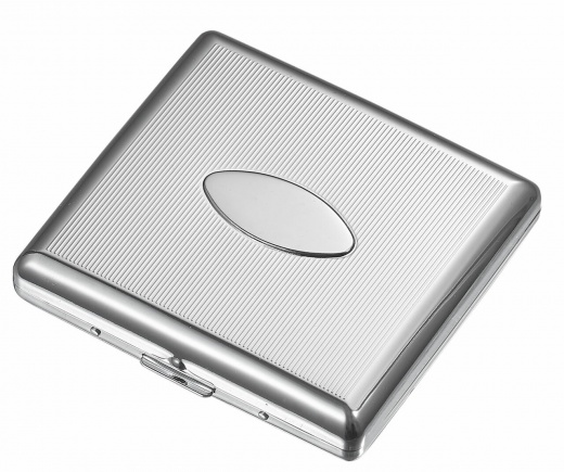 Visol Danny Chrome Vertical Stamped Pattern Cigarette Case