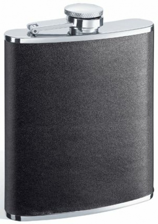 Visol Ano Black Leather 8-Oz. Flask
