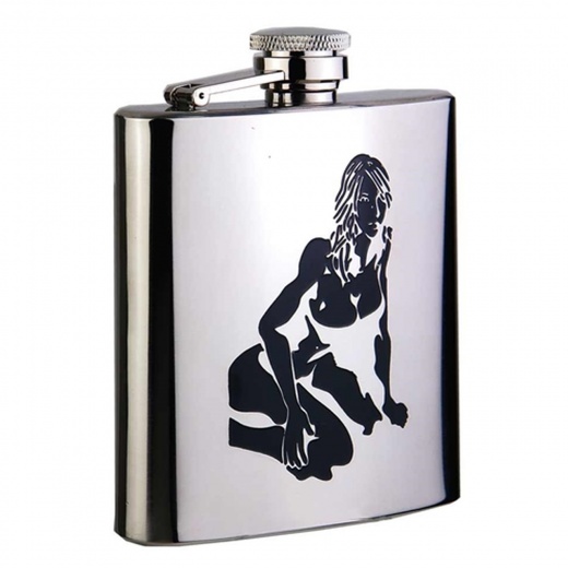 Visol Lady Killer 6Oz Mirror Finish Stainless Steel Hip Flask