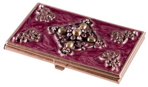 Visol Alameda Cyrstals On Copper Women's Business Card Case