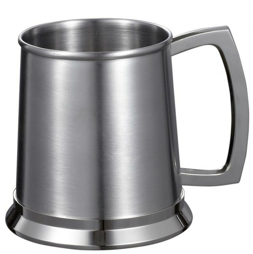 Visol Medi 16 Ounce Brushed Stainless Steel Beer Mug