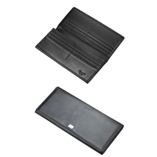 Caseti Piers Black Leather Long Wallet