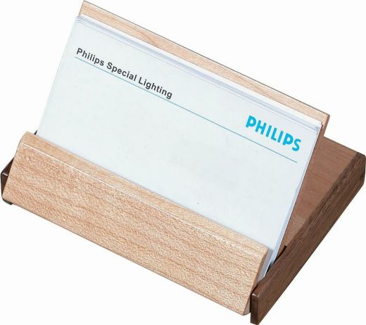Durmast Natural Maple Wood and Walnut Desktop Business Card Case