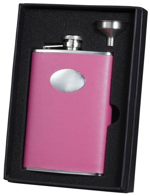 Visol Marilia Hot Pink 8 Oz Flask Gift Set