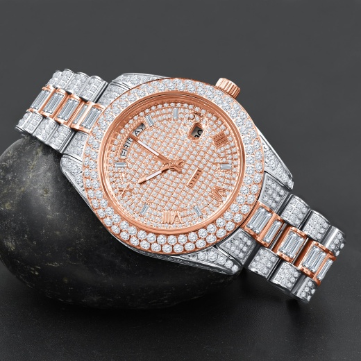 Fanciful Crystal Watch - Bling Metal Timepiece with Cubic Zirconia