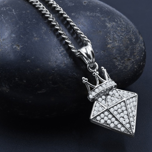 Imperatorius Stainless Steel Chain and Charm Pendant Necklace