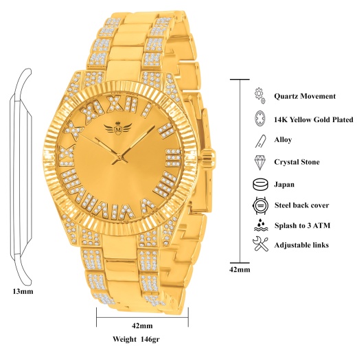 Conspicuous Watch Set - Luxury Timepiece with Crystal Design