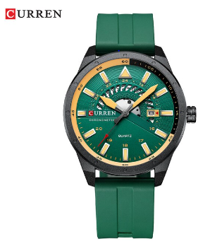Stilus Curren Men's Leather Watch I Green