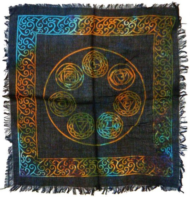 Seven Chakra Altar Cloth 18 X 18