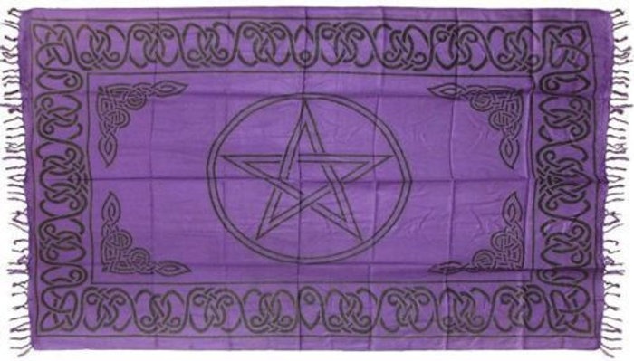 Purple Pentagram Altar Cloth 44 X 72
