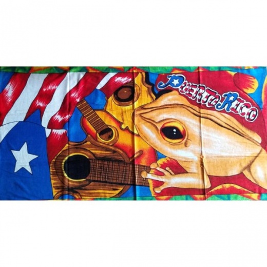 Towel Flag With Coqui - The Ultimate Beach Towel for Pool Parties and Gifts