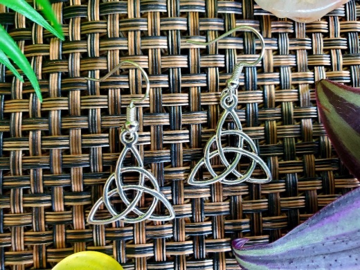 Triquetra Earring Set Antique Silver Color