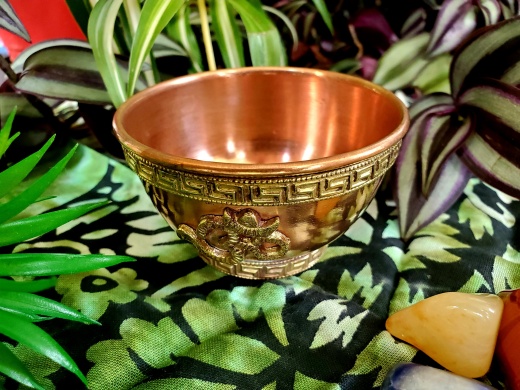 Copper Offering Bowl Om Sign
