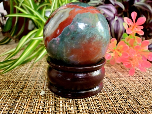 Natural Moss Agate Sphere 50-60Mm - Unique Stone Crystal Decor