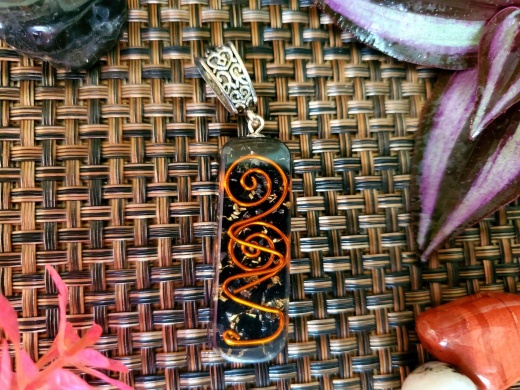Black Agate Orgone Pendant