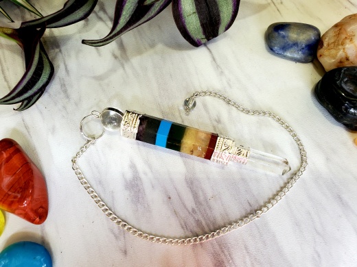 7 Chakra Stone Wand Pendulum for Spiritual Healing and Balance