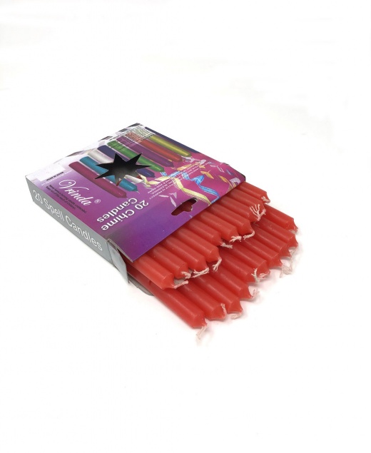 Box of 20 Red Chime Candles - 2 Hour Burn Time, Perfect for Aromatherapy and Decor