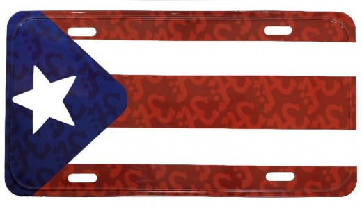 Puerto Rico License Plate: Flag Jeroglifico