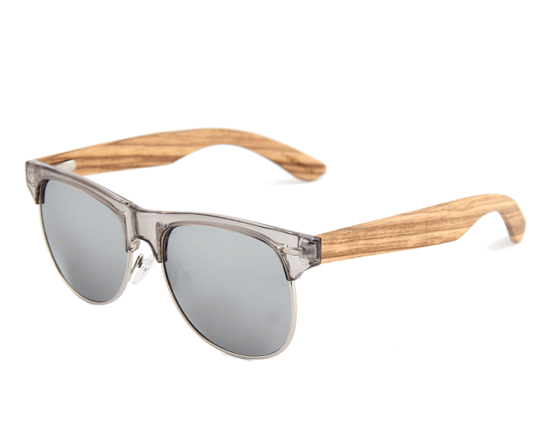 Real Zebra Wood Browline Style Retroshade Sunglasses By Wudn
