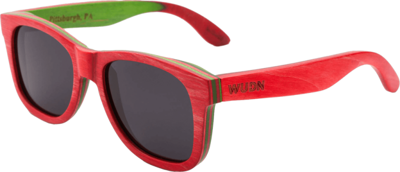 Recycled Skatedeck Bluntslide Red Sunglasses By Wudn